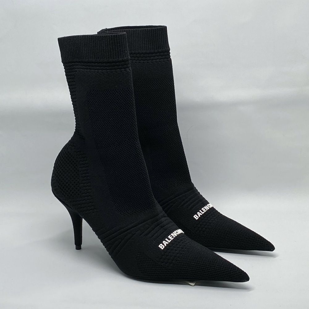 Balenciaga Knife 2.0 logo-appliquéd stretch-knit ankle boots - Picture 3 of 12